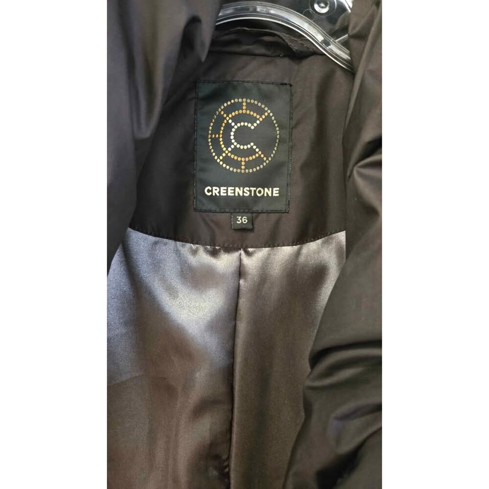 Creenstone Long Hooded A-Line Trench Coat Jacket Brown EU 36 / US S - Picture 3 of 7